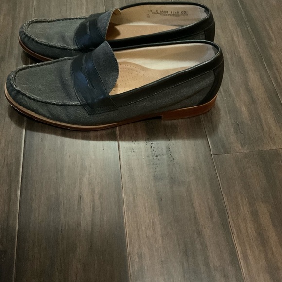 Weejuns G.H. Bass & Co. Loafers Slip On Gray Canvas Leather Accents Size… - Picture 3 of 8